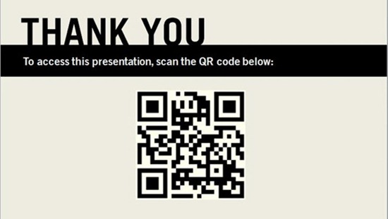 QR コードを作成して、プレゼンテーションの印刷バージョンに含める